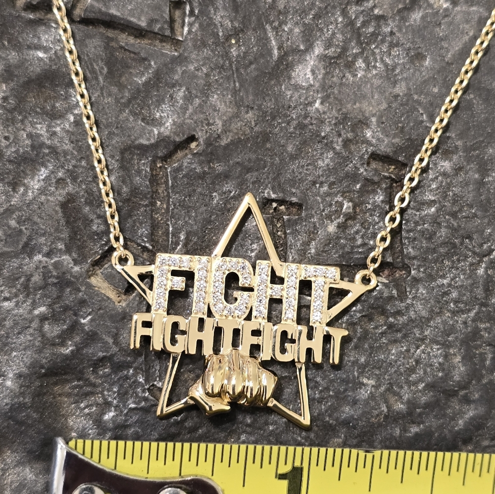 Trump 14kt Gold Vermeil Fight Fight Fight Necklace View 5